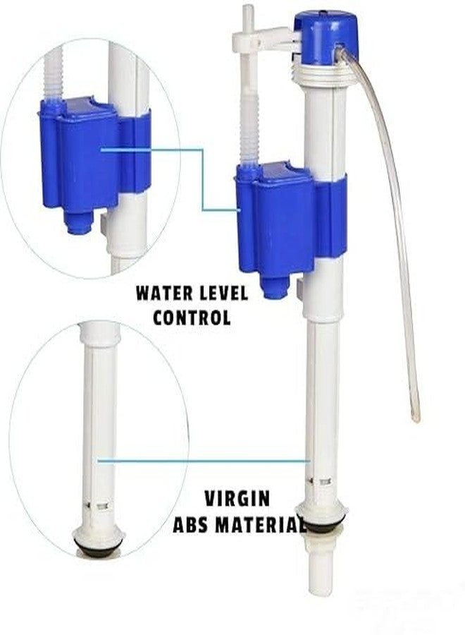 Ausam طقم إصلاح مرحاض موفر للمياه من قطعة واحدة مصنوع من البلاستيك | طقم تركيب خزان المرحاض مع زر ضغط دائري مطلي بالفضة، وصمام تعبئة، وسيفون تدفق | وصلة تدفق مزدوجة للمرحاض وخزان المرحاض (أبيض، 10 بوصة) - Image 3